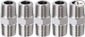 JoyTube 1/8" Male to 1/8" Male NPT Hex Nipple 304 Stainless Steel Threaded Pipe Fittings (Pack of 5)