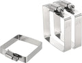 uxcell 3Pcs 304 Stainless Steel Rectangular Hose Clamp, Adjustable 2 x 2 Inch Square Worm Gear Duct Pipe Tube Clamps for Ducting Bracket Cable Tray Bridge Project Systems, Silver