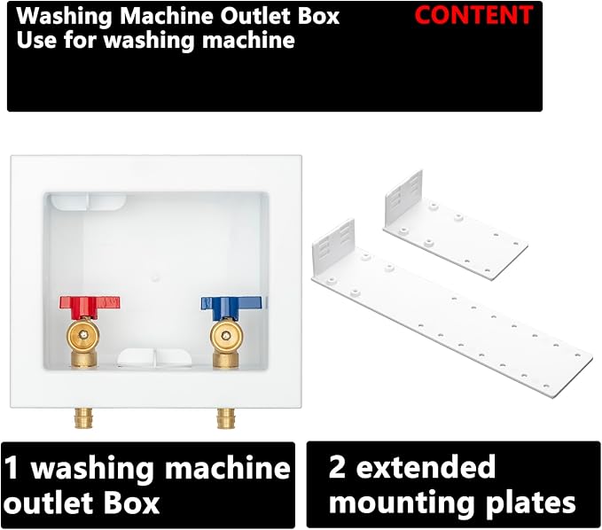 (1 Pack) Lidertik Washing Machine Outlet Box Expansion PEX-A, Inlet 1/2 inch PEX-A F1960 Expansion Barb x Outlet 3/4 inch Male Thread LI-XYJH-530