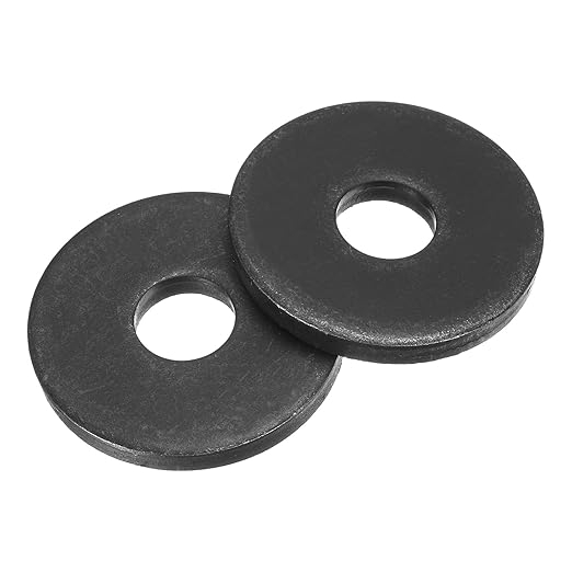 uxcell 10Pcs M12 Fender Washers, Carbon Steel Flat Washer 40mm OD, 5mm Thickness, Metal Gasket for Screws and Bolts, Black Oxide