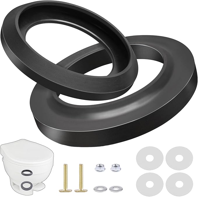 RV Toilet Seal Kit Replacement for Thetford 34120 & 12524, Compatible with Aqua Magic Style Plus, Style II, Style Lite & Residence Toilets, Leak Proof Waste Ball Seal and Floor Seal Kit