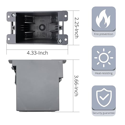 1 Gang Electrical Outlet Box 20 cu.in.,Single Gang Gray PVC Old Work outle Box with ETL Certified for Home Improvement, 1 Pack