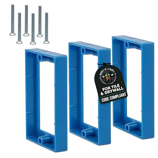 1/2" Single Gang Receptacle Outlet Box Extenders - UL Listed - Electrical Outlet Extender for Electrical Box and Electrical Outlet Switches with Screws (Pack of 3)