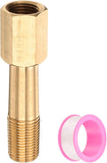 PATIKIL 1/8" g Male x 1/8" g Female Brass Pipe Fitting, Nipple Brass Fitting Extension Pipe Fittings Adapter Connection with Tape 2 Inch / 50mm Length
