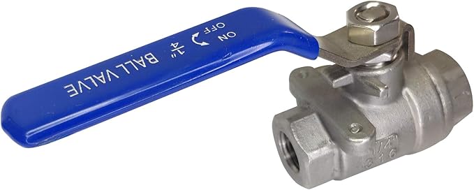 2PCS 1/4" Full Port Female Ball Valves 316 Stainless Steel NPT Female Thread Ball Valve for Water, Oil, and Gas