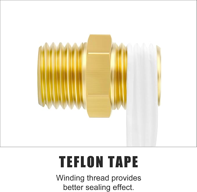 GASHER 10PCS Brass Compression Tube Pipe Fitting Connector, 6mm Tube OD Connector