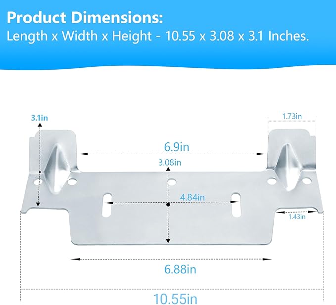 382430-1120A Steel Hanging Bracket for Wall-Mounted Sink, Featuring Multiple Holes for Securing The Threaded Stud Backplate（2 Pack）
