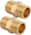 2pcs Brass Nipple Fitting 3/8" x 3/8" NPT Male Hex Adapter by CX WONDERLAND