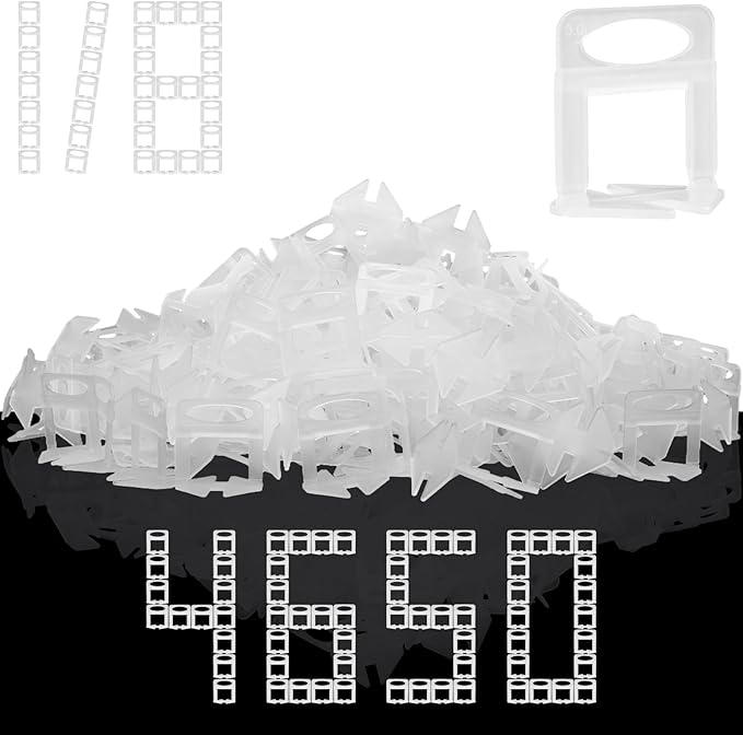 Tile Leveling System, 4650-Piece Tile Spacers Tile Leveling Tools, 1/8 Inch Tile Leveling Clips for Tiles and Stone Installation