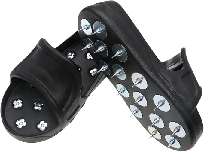 Anti-Slip Spiked Shoes for Epoxy Floors, Resinous Coatings, Self-Leveling Compound, and Paint-Large