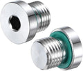 1-Pack Inner Hex Head Pipe Fitting Plug, M14x1.5mm 304 Stainless Steel Socket Bung Plug with Fluorine Sealing Ring for Terminate Pipe Ends/Replacement Drains