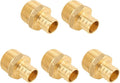 Brass Pipe Fitting 1/2 pex * 1/2 Inch NPT Male Adapter - Anti-Corrosion, Lead-Free, Easy Installation - 5 Year Warranty - Multiple Certifications (Pack of 5)