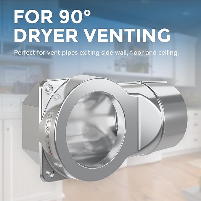 Magnetic Dryer Vent Coupling DV90 Airtight Seal Dryer Vent Connector Kit Easy to Clean Quick Connector Including a 2.6ft 4" Duct and two Clamps(Aluminum M)