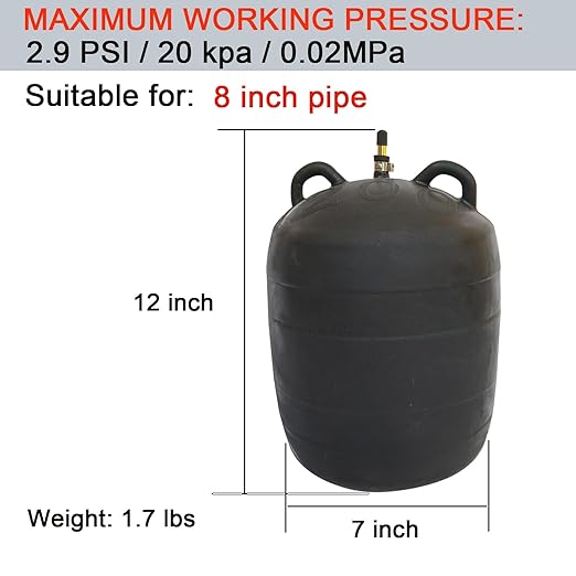 ROLING Inflatable Pipe Plug Balloon Plug,Pipe Pressure Test Plug,Plumbing Test Ball,Sewer Test Plug. (4 inch)