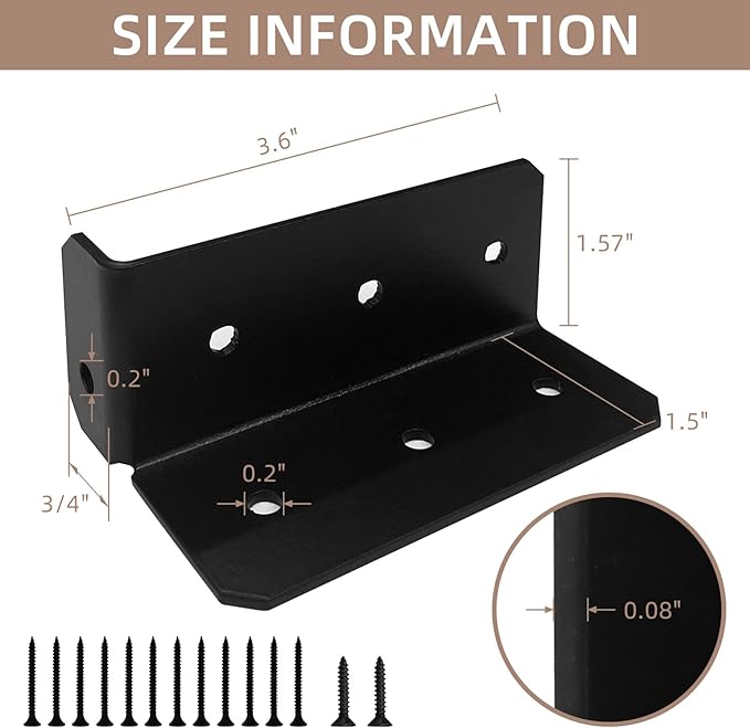 8 Pairs Split Mount Joist Hanger, 14 Gauge Joist Hangers Connectors for Wood Carbon Steel Mount Joist Brackets for 2"x4",2"x6", 4"x4" Beam