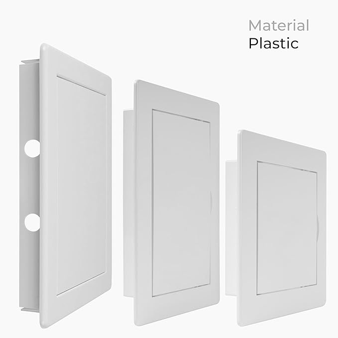 6 x 8 Inch White Rectangular ABS Plastic Plumbing Access Panel - Indoor Wall Access Door for HVAC, Wall, Ceiling, and Drywall with Panel - Opening Box Door Cover - Easy to Install