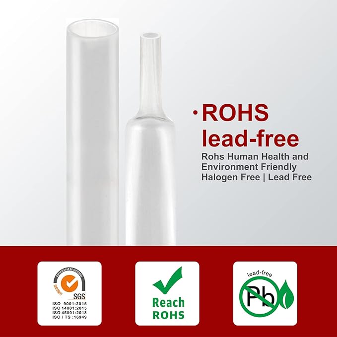 Chanzon 3:1 Ratio - 80ft Roll - Heat Shrink Tubing 1/2" (12.7mm) - Marine Grade Waterproof Adhesive Lined - (25M Total Length) Clear/Transparent Polyolefin Sleeving Wrap Shrinking 3 to 1 Ratio 1pcs