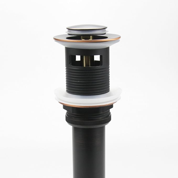 Oil Rubbed Bronze Pop Up Drain, Bathroom Vessel Lavatory Vanity Faucet Sink Drain Stopper, ORB with Overflow