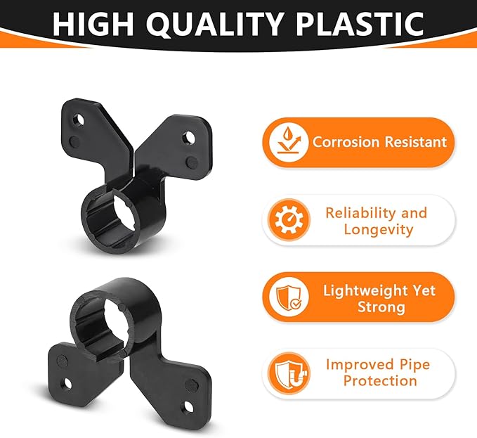 50-Pack HeSun 1" PEX Suspension Pipe Clamps, Black Butterfly Style, Fit for PEX, Copper, CPVC Pipe