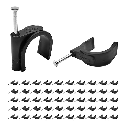 100 Pcs Pex Clamps, 1 Inch Pex Hangers Black Pex Fittings Half Clamps, J-Hook Pex Nail on Clamps for 1" OD Tubing Pipe, Pipe Support, Fixing Wire (23.5mm)