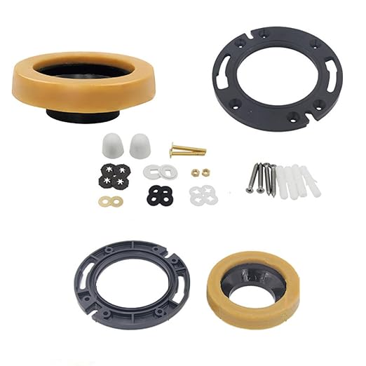 Heavy-Duty Butter Wax Ring Kit - Complete Toilet Flange Set with Reinforced Bolts for 3" & 4" Pipes (Butter Wax Ring)
