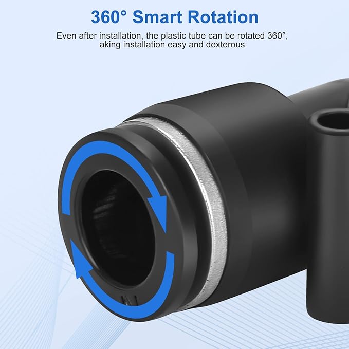 12 Pcs Push to Connect Fittings 1/4 Inch Tube OD x 1/4 Inch NPT Thread Pneumatic Male Straight and Elbow Quick Connect Air line fittings