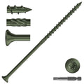#14 x 8 Inch Deck Screws (17Pcs) 1lb. Carbon Steel, Green, Flat Head, Rust Resistant epoxy Coated, with T30 Star Bit