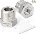 TAISHER 5PCS Forging of 304 Stainless Steel Reducer Hex Bushing, 1/2" Male NPT to 1/4" Female NPT, Reducing Forging Pipe Adapter Fitting