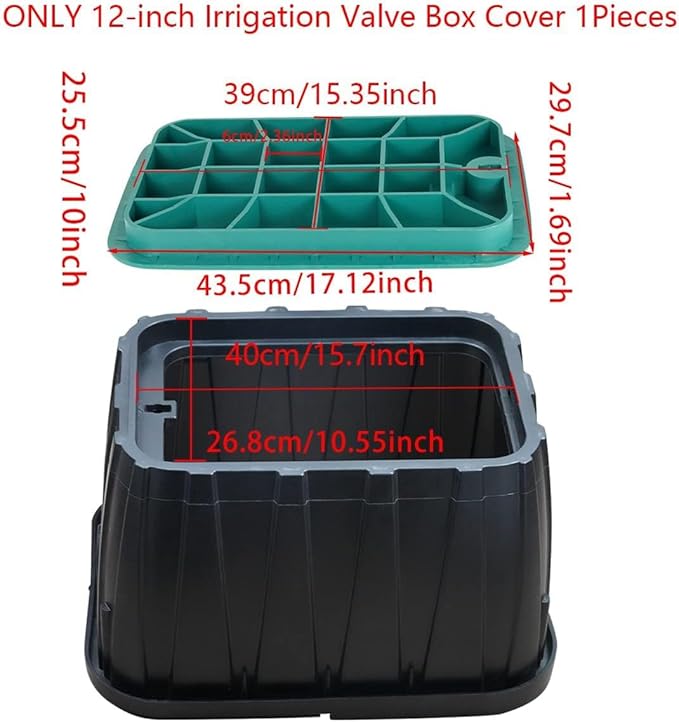 12x17 Valve Box Cover Lid Sprinkler Valve Box Lid Replacement Rectangular for Outside Irrigation