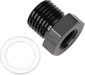M14x1.5 Male Metric to 1/8 NPT Female Oil Pressure Sensor Adapter Fitting Reducing Bushing Aluminum Black