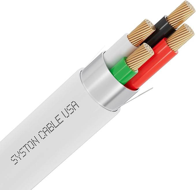 SYSTON 18/4 Fire Security Burglar Station Sound Alarm Control Cable Wire, Plenum-Rated CMP/CL3P Shielded 100% Copper Stranded UL/ETL,UV Resistant RoHS for Indoor/Outdoor Low Voltage Applications Use