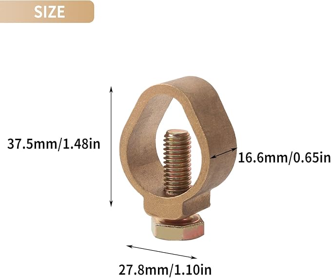 2PCS 3/4-Inch Direct Burial Copper Ground Rod Clamps Grounding Clamp,3/4"