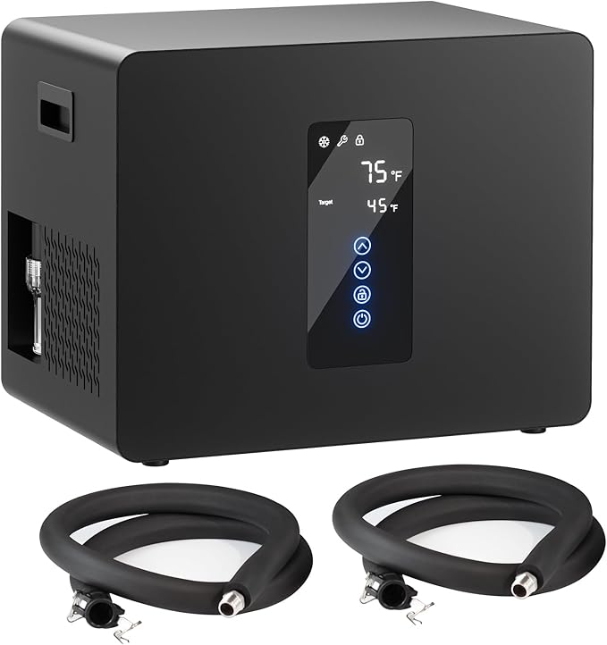1/3HP Cold Plunge Chiller with Built-in Pump & Filter, 110V Smart LED Touchscreen Ice Bath Water Chiller for Cold Plunge Tub, Ideal for Cold Therapy Recovery at Home or Gym