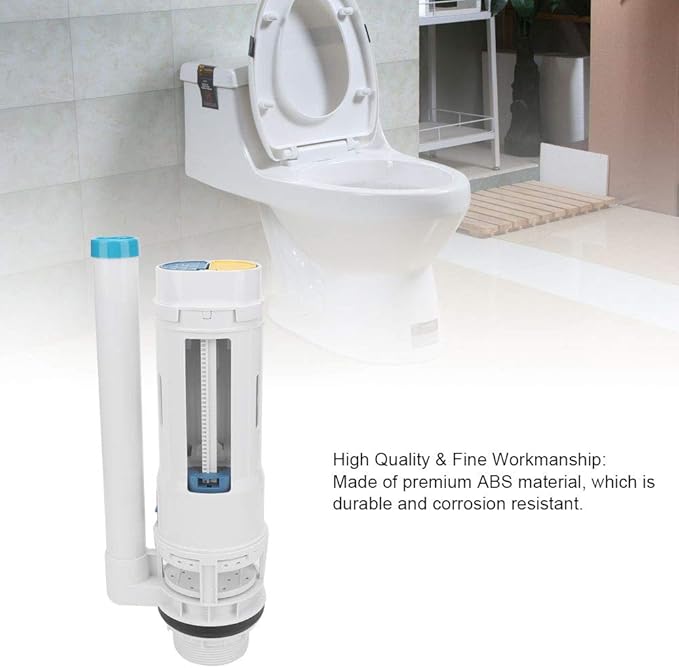 Asixxsix Toilet Fill Valve, 2.5 Inch ABS Dual Flush Drain Valve with Anti Siphon Function, Toilet Repair Kit Fit for 2 Piece Tank Height 305mm to 365mm