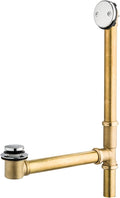 Artiwell 1-1/2" Brass Tubular Bath Drain Kit with Tip-Toe Bath Drain Stopper, Touch-Toe Tub Drain, Tip Toe Bathtub Drain Waste and Overflow with Plug and Bathtub Overflow Drain Cover, Chrome Plated