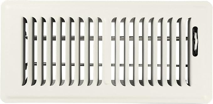 Shoemaker 4x10 Floor Register – Warm White Heavy Duty Metal Floor Vent Cover for Home Floors - Premium Forced Air Vent Covers