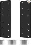 2 Pcs 15.7"x5"Straight Steel Flat Plate,Heavy Duty Mending Plate With Black Powder-Coated Joining Brackets, I Shape Strap Metal Plate with Fit 6x6,8x8 for Repair House,Furniture,Pavilion,Truss framing
