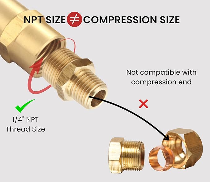 3/8 Inch Male to 1/4 Inch Male NPT Hex Nipples Reducer Adapter, NPT Brass Pipe Fittings Adapter, Brass Reducer Pipe Extension Connector, 0.625" OD × 0.5" OD, 5 Piece