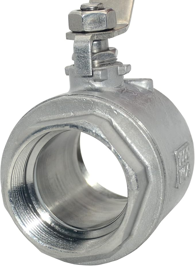 2Pcs 316 Stainless Steel 1.5" Full Port Ball Valve with Heavy Duty Blue Vinyl Insulation Handle, NPT Female x Female Thread,1000 WOG