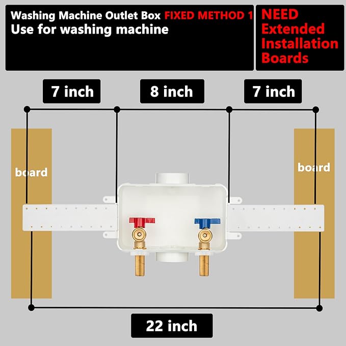 (1 Pack) Lidertik Washing Machine Outlet Box Sweat Thread with Center Drain, Inlet 1/2 inch Thread or Sweat x Outlet 3/4 inch Male Thread LI-XYJH-510-LK