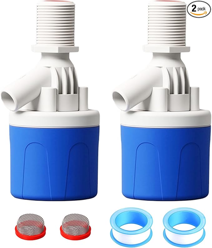 2 Pack 3/4" Water Float Valve Inside Type, 3/4 Inch Top Inlet Automatic Water Level Control Valve Uesd for Water Tank, Swimming Pools, Livestock Tanks, Aquaculture, Aquariums