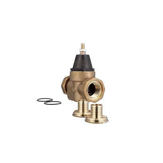 Watts LFN45B Series 1" Lead-Free Cast Copper Silicon Alloy Water Pressure Reducing Valve, Crimp Double Union End Connections, Elastomer Disc, Adjustable Pressure 25 to 75 psi, Maximum 400 psi