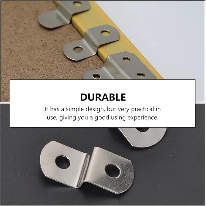 120 Pcs Stainless Steel Fixed Clips - Corner Brackets & Connectors for Photo Frames, Mirrors & Cabinets