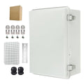Waterproof Electrical Box Junction Box Weatherproof IP67 ABS Plastic Enclosure Switch Router Project Box Electronics DIY Enclosure With Mounting Plate and Wall Bracket Grey 15.7" x11.8" x7.1"