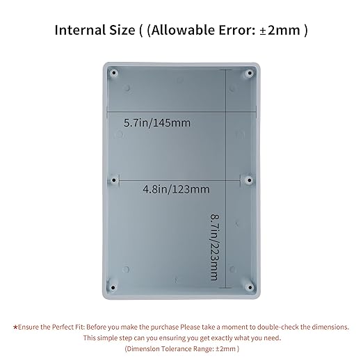 9" x 6" x 3" PVC Plastic Dustproof Waterproof Box IP65 Electrical Junction Boxes Project Junction Conduit Box for Outdoor Enclosure