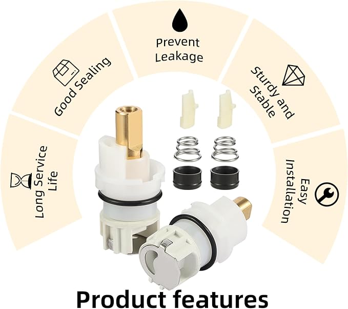 RP25513 Faucet Stem Replacement for Delta Two Handle Faucet Repair Kit, 2 Pack Cartridge Parts w/ RP4993 Seats & Springs, Includes RP24096 RP24097
