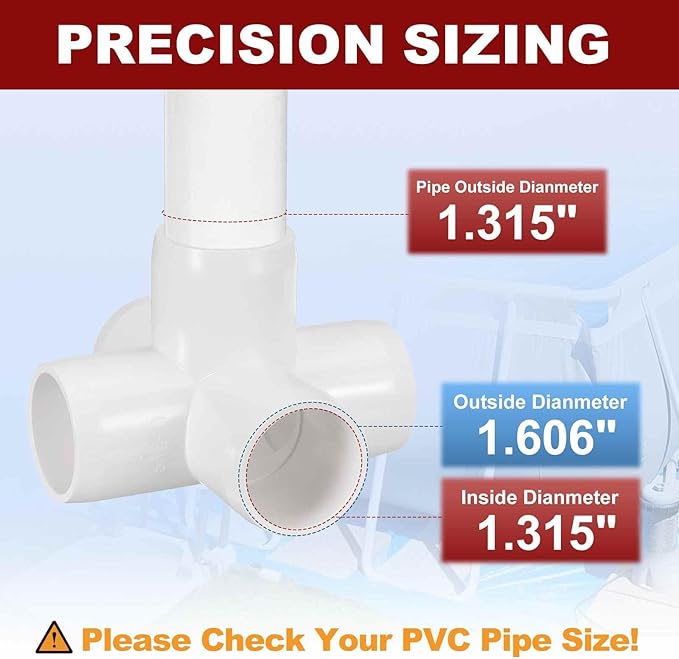 8Pcs 1" Elbow PVC Fitting, SCH40 5-Way Cross Furniture Grade PVC Pipe Fitting, DIY Corner Elbow Connector for Building Furniture, Greenhouse Frame Connection, Socket x Socket