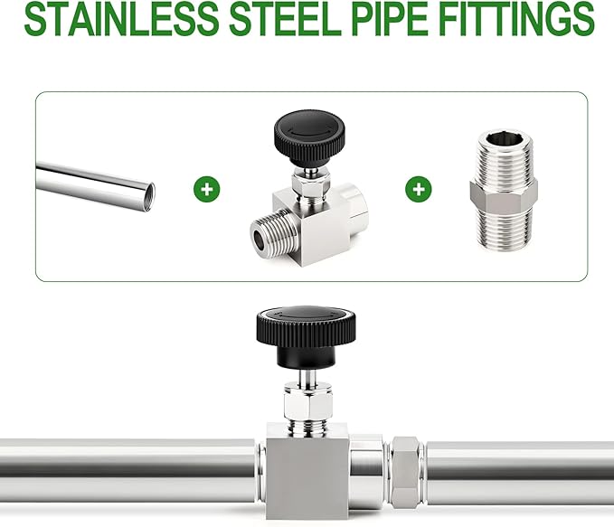 TAISHER 1PCS 304 Stainless Steel Straight Needle Valve 3/4" NPT Male x 3/4" NPT Female For Flow Control Water Gas Oil