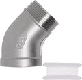1PCS 304 Stainless Steel 45 Degree Elbow, 1-1/2" NPT Male Pipe to 1-1/2" NPT Female Coupler, Heavy Duty Forged Street Elbow Adapter Pipe Fittings, Class 150