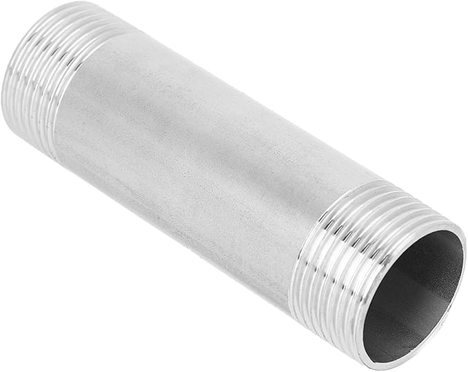 Pwshymi 304 Stainless Steel Nipple Threaded Pipe Connector Fittings for Pipeline Accessory